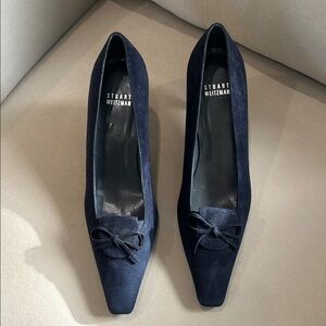 Stuart Weitzman Dark Blue Suede Heels